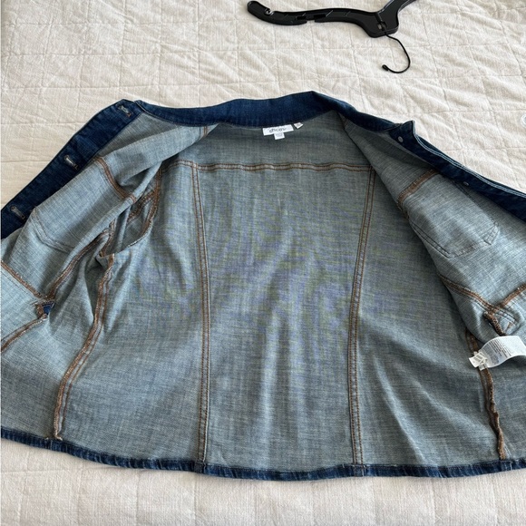 Chico's Blue Jean Jacket with Lace Sleeves - Picture 6 of 11
